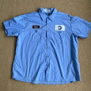 Goose Island Beer Men’s Blue Reflective Work Button Shirt ‘David’ Cintas SZ 3XL